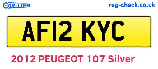 AF12KYC are the vehicle registration plates.
