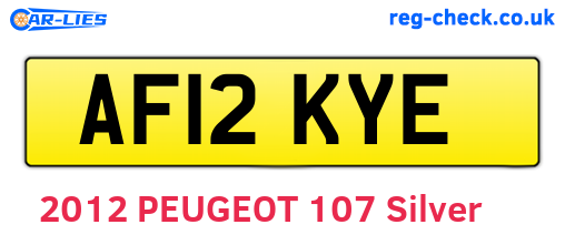 AF12KYE are the vehicle registration plates.