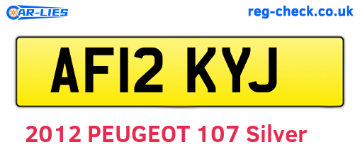 AF12KYJ are the vehicle registration plates.