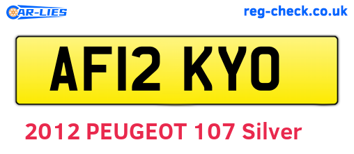 AF12KYO are the vehicle registration plates.