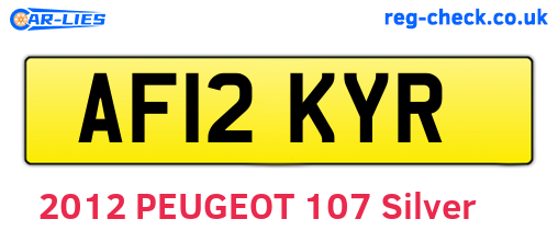 AF12KYR are the vehicle registration plates.