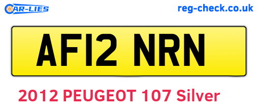 AF12NRN are the vehicle registration plates.