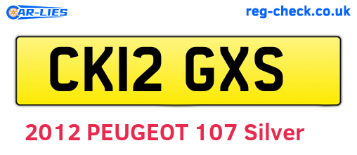 CK12GXS are the vehicle registration plates.
