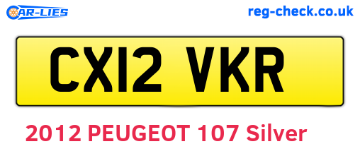 CX12VKR are the vehicle registration plates.