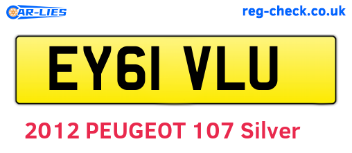 EY61VLU are the vehicle registration plates.