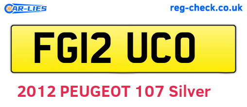 FG12UCO are the vehicle registration plates.