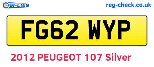 FG62WYP are the vehicle registration plates.