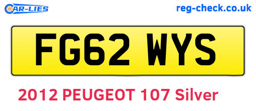FG62WYS are the vehicle registration plates.