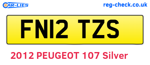 FN12TZS are the vehicle registration plates.