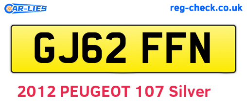 GJ62FFN are the vehicle registration plates.