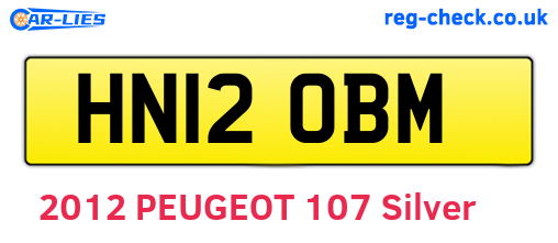 HN12OBM are the vehicle registration plates.