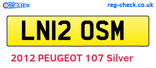 LN12OSM are the vehicle registration plates.