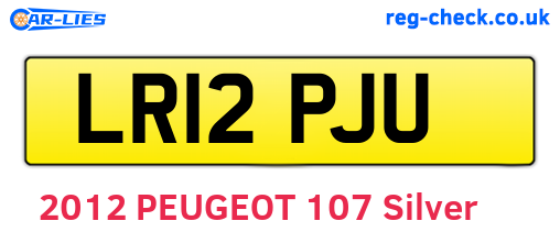 LR12PJU are the vehicle registration plates.