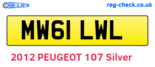 MW61LWL are the vehicle registration plates.