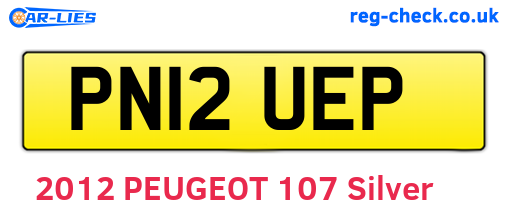 PN12UEP are the vehicle registration plates.