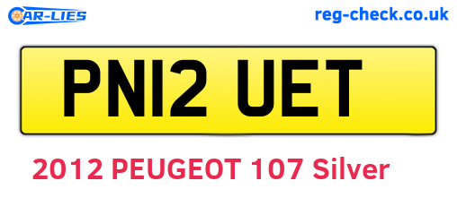 PN12UET are the vehicle registration plates.
