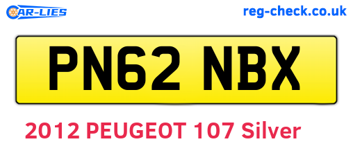 PN62NBX are the vehicle registration plates.