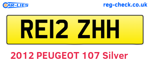 RE12ZHH are the vehicle registration plates.