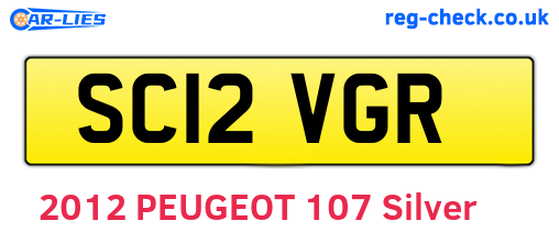 SC12VGR are the vehicle registration plates.