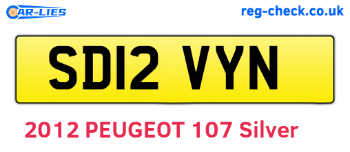 SD12VYN are the vehicle registration plates.