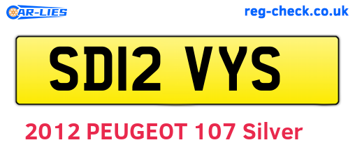 SD12VYS are the vehicle registration plates.