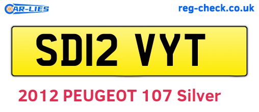 SD12VYT are the vehicle registration plates.