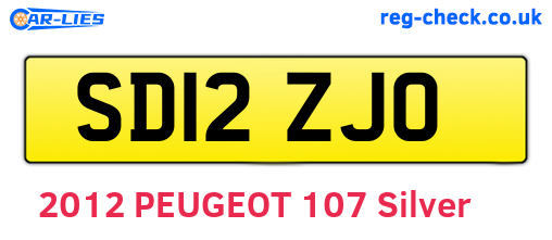 SD12ZJO are the vehicle registration plates.