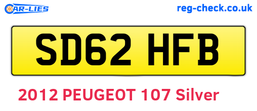 SD62HFB are the vehicle registration plates.