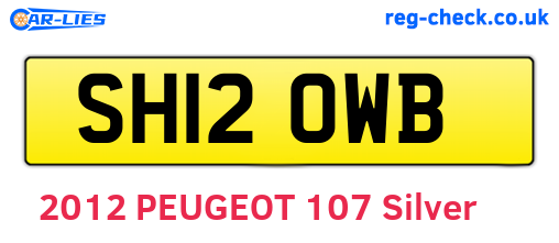SH12OWB are the vehicle registration plates.