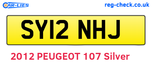 SY12NHJ are the vehicle registration plates.