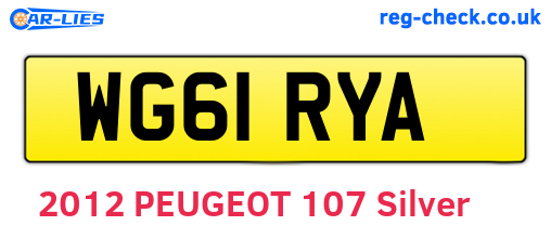WG61RYA are the vehicle registration plates.