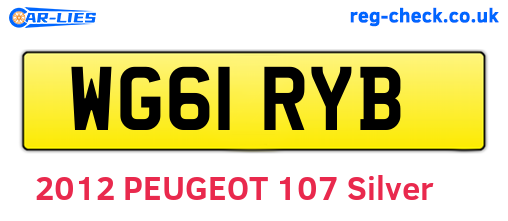WG61RYB are the vehicle registration plates.