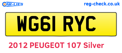 WG61RYC are the vehicle registration plates.