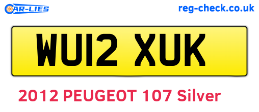 WU12XUK are the vehicle registration plates.