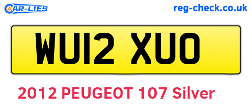 WU12XUO are the vehicle registration plates.