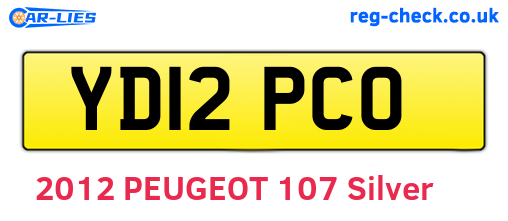YD12PCO are the vehicle registration plates.