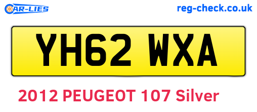 YH62WXA are the vehicle registration plates.