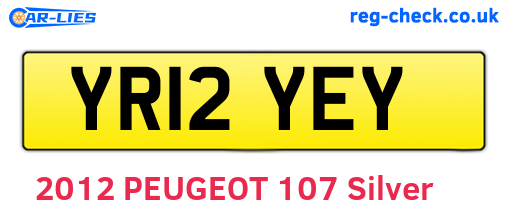YR12YEY are the vehicle registration plates.