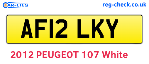 AF12LKY are the vehicle registration plates.