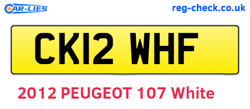 CK12WHF are the vehicle registration plates.