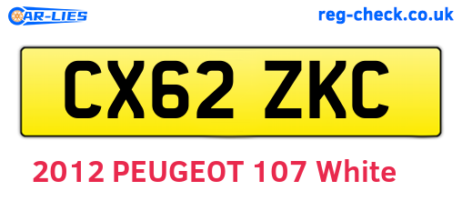 CX62ZKC are the vehicle registration plates.