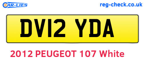 DV12YDA are the vehicle registration plates.