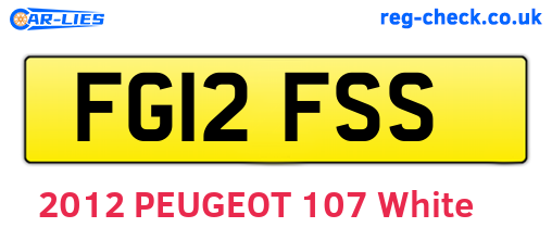FG12FSS are the vehicle registration plates.