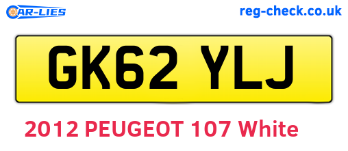 GK62YLJ are the vehicle registration plates.