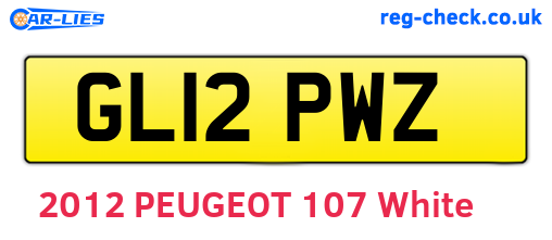 GL12PWZ are the vehicle registration plates.