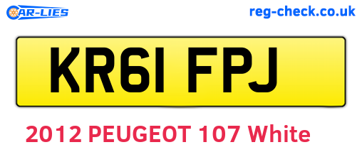 KR61FPJ are the vehicle registration plates.