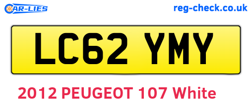 LC62YMY are the vehicle registration plates.