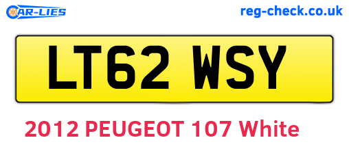 LT62WSY are the vehicle registration plates.