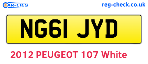 NG61JYD are the vehicle registration plates.
