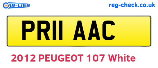 PR11AAC are the vehicle registration plates.